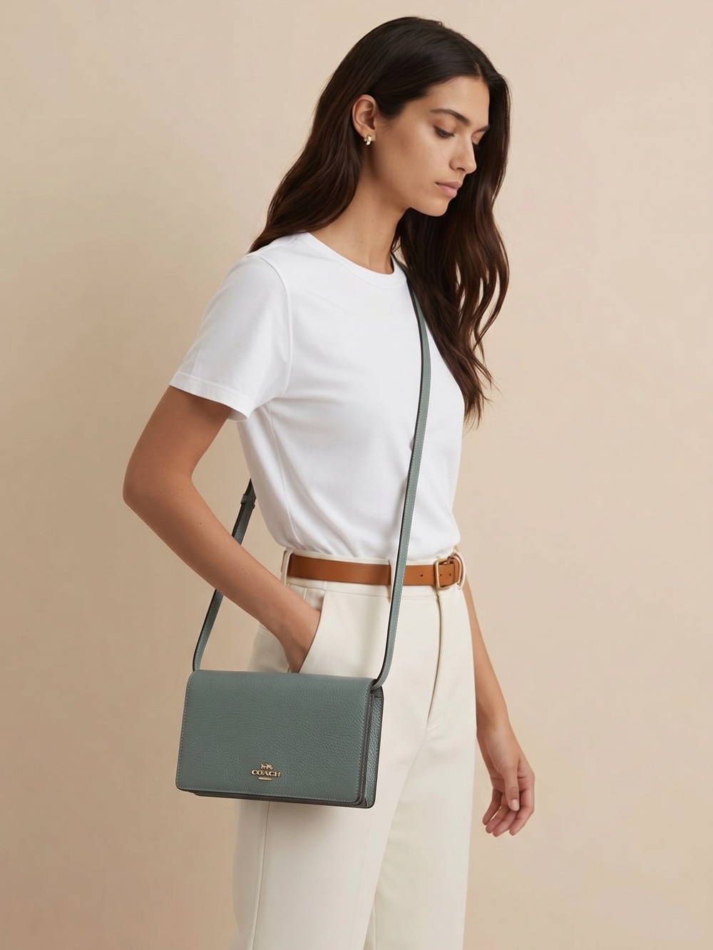 Coach Blue Pebble Leather Convertible Crossbody